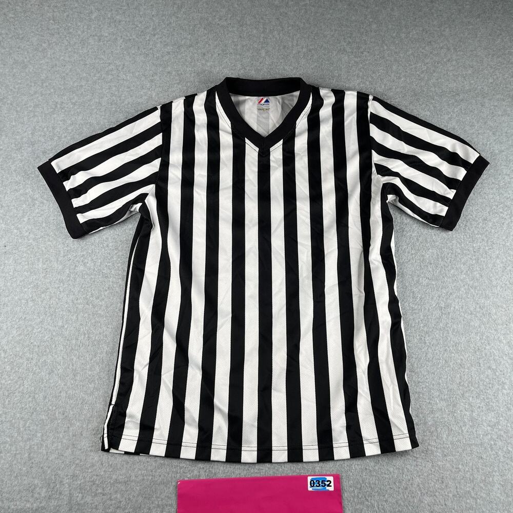 Referee Shirt Medium V Neck  Majestic Shirt Sleeve Pullover Mens Jersey